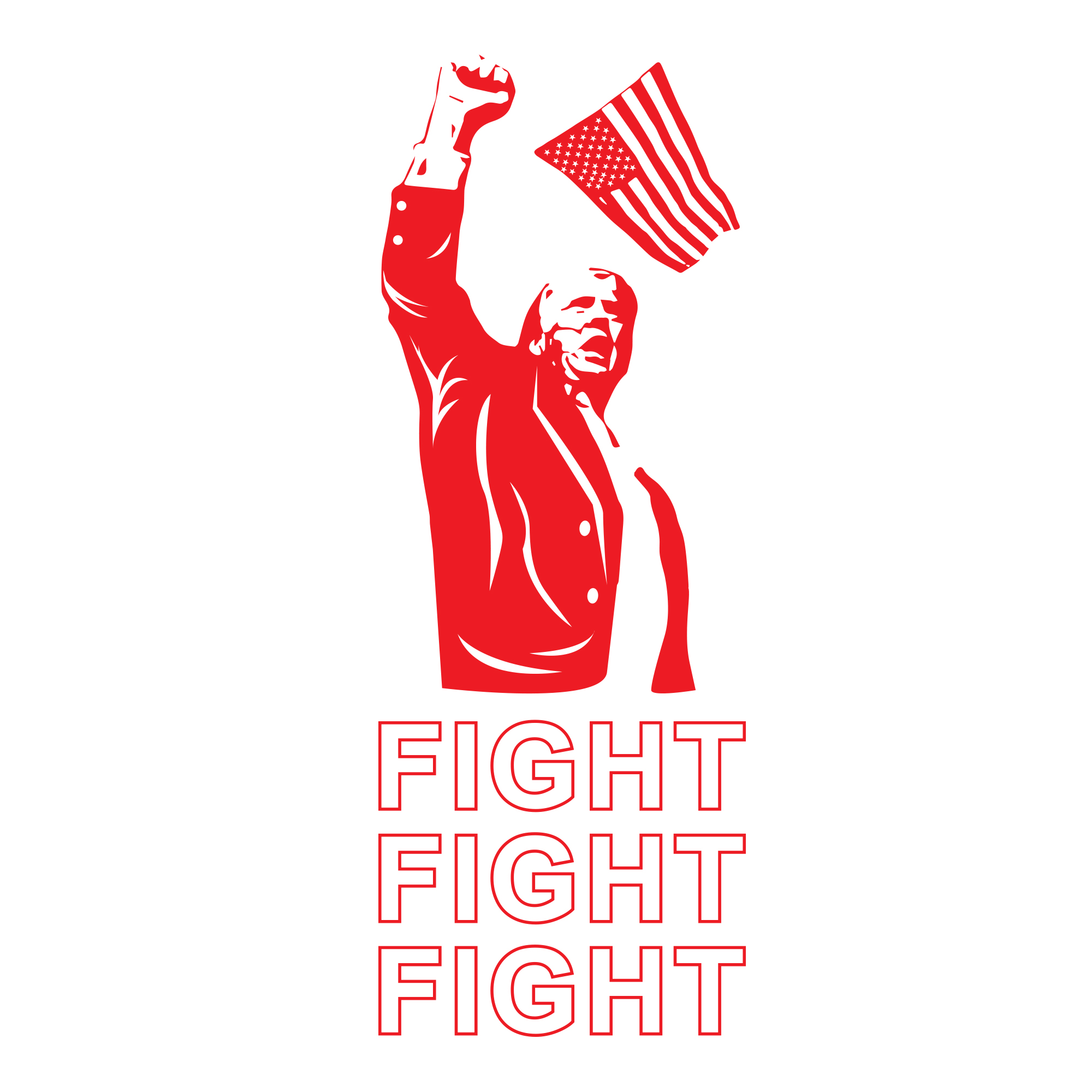 Trump Fight 2024 - Red Stamp hover